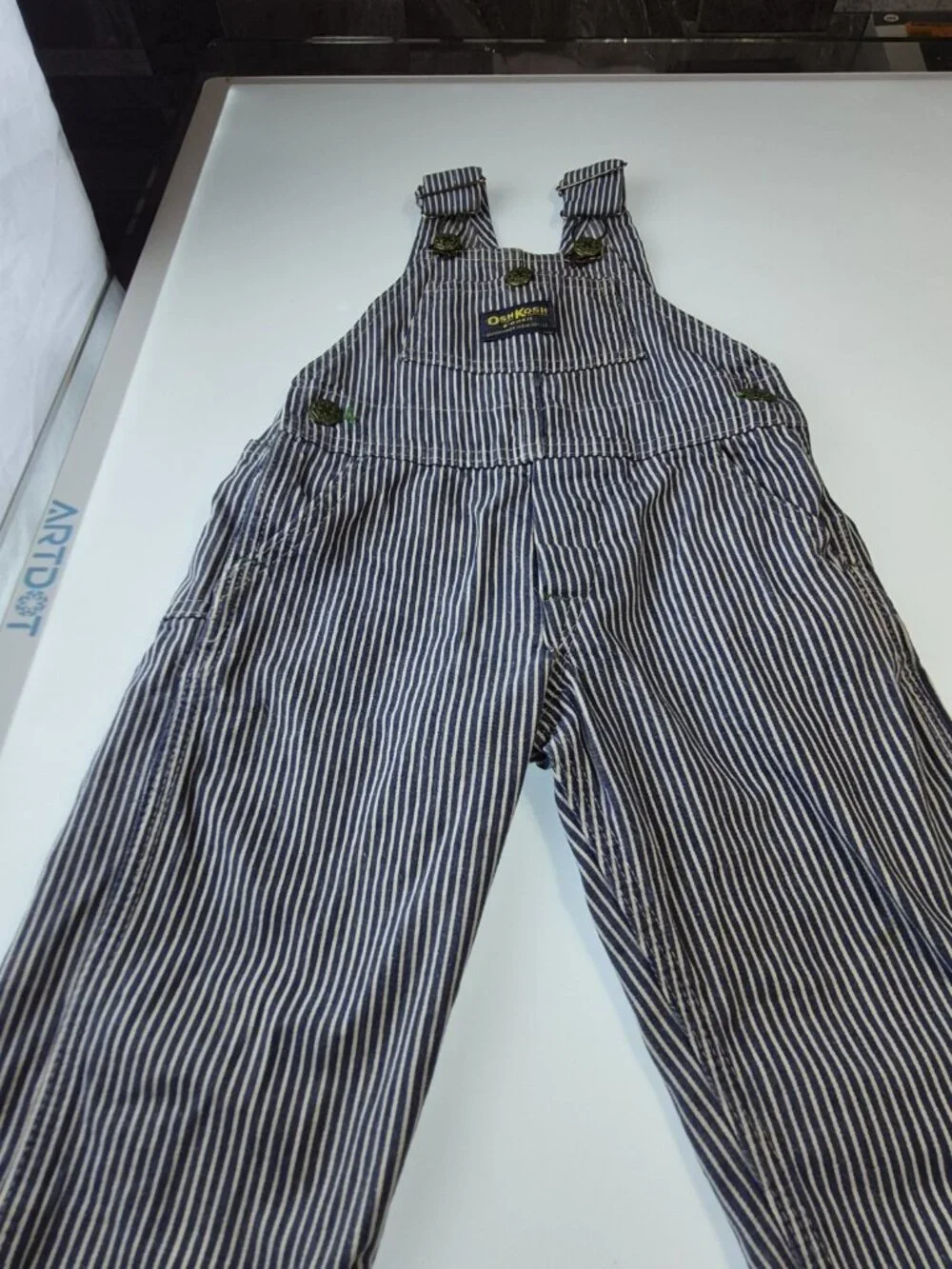 Vintage OshKosh B'Gosh Vestbak Hickory Stripe Bib Overalls Toddler 2T USA Made
